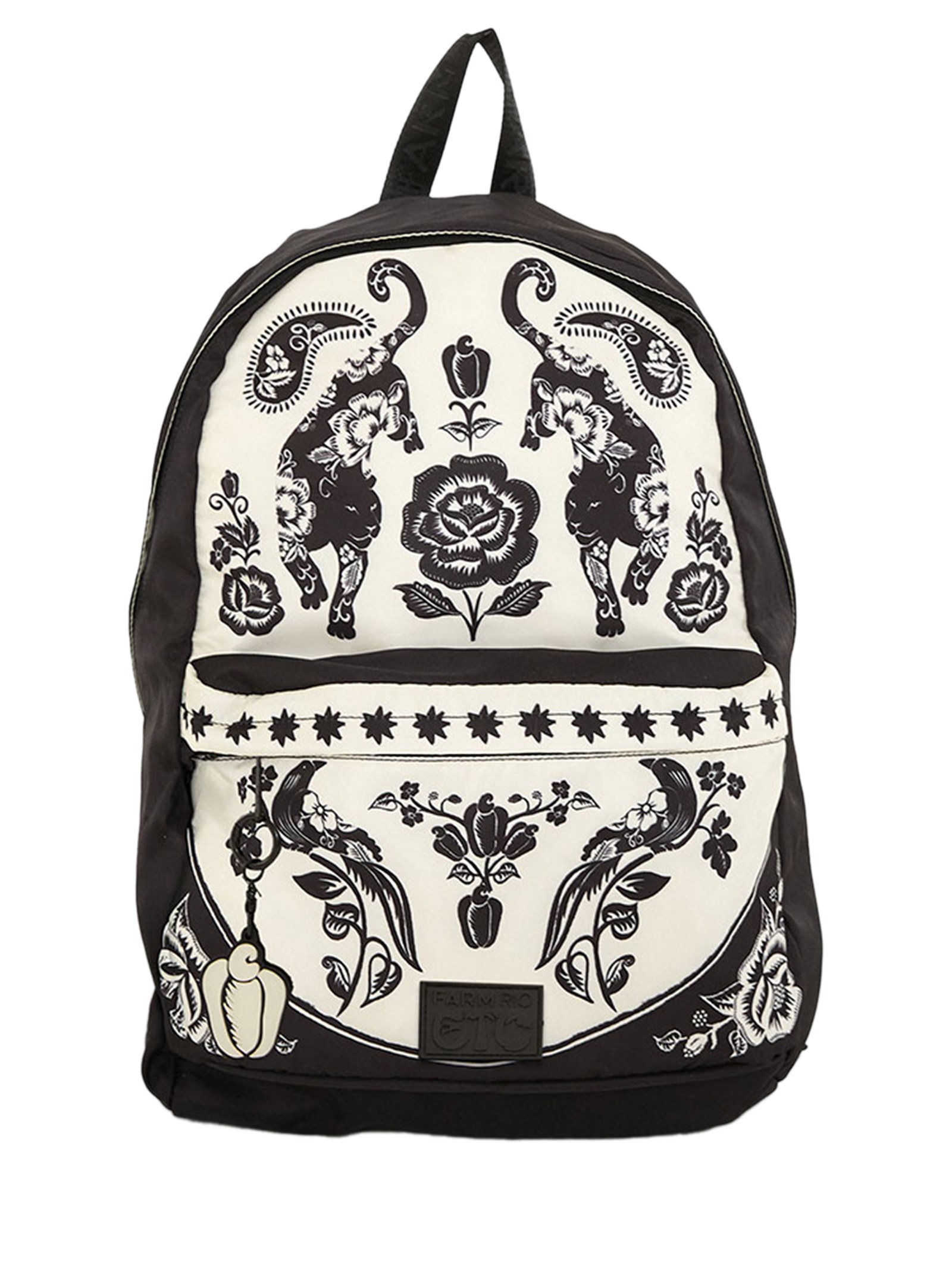 Mochila Feminina Xodó Onça Romântica Preto Farm Etc