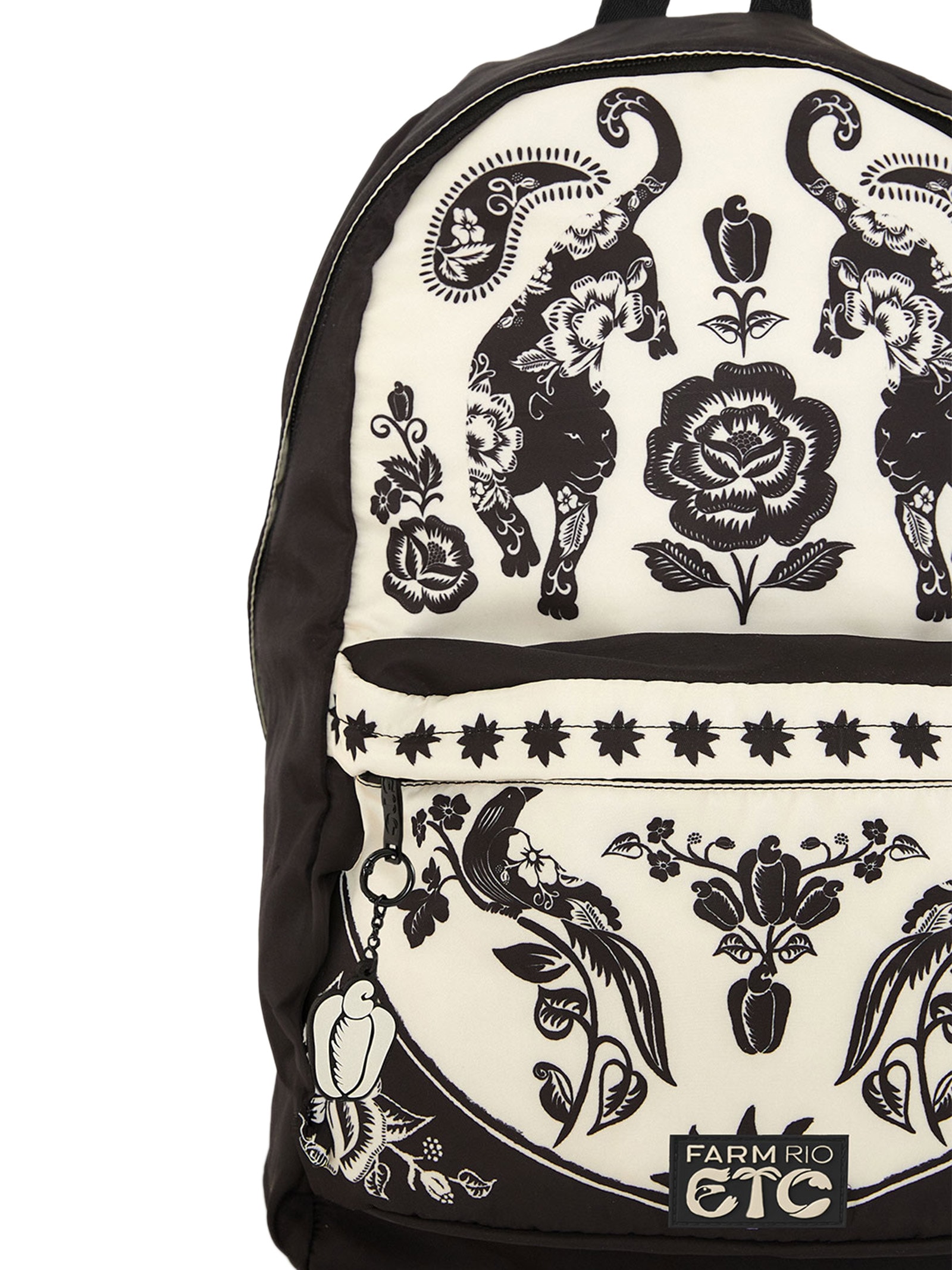 Mochila Feminina Xodó Onça Romântica Preto Farm Etc