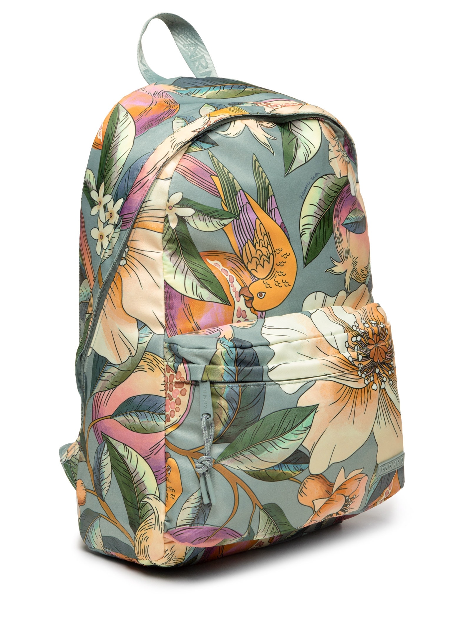 Mochila Feminina Xodó Romance Em Flor Azul Farm Etc