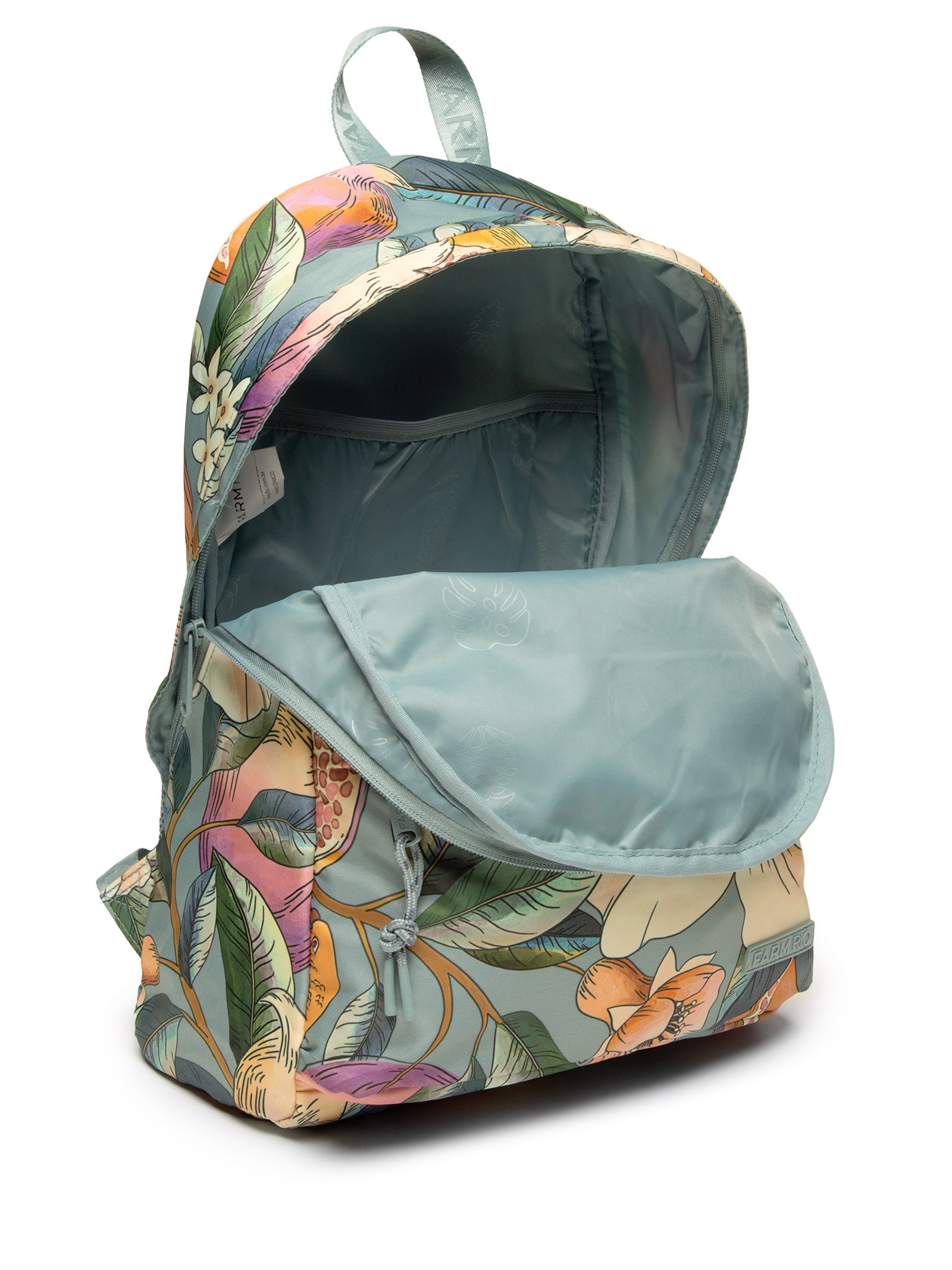 Mochila Feminina Xodó Romance Em Flor Azul Farm Etc