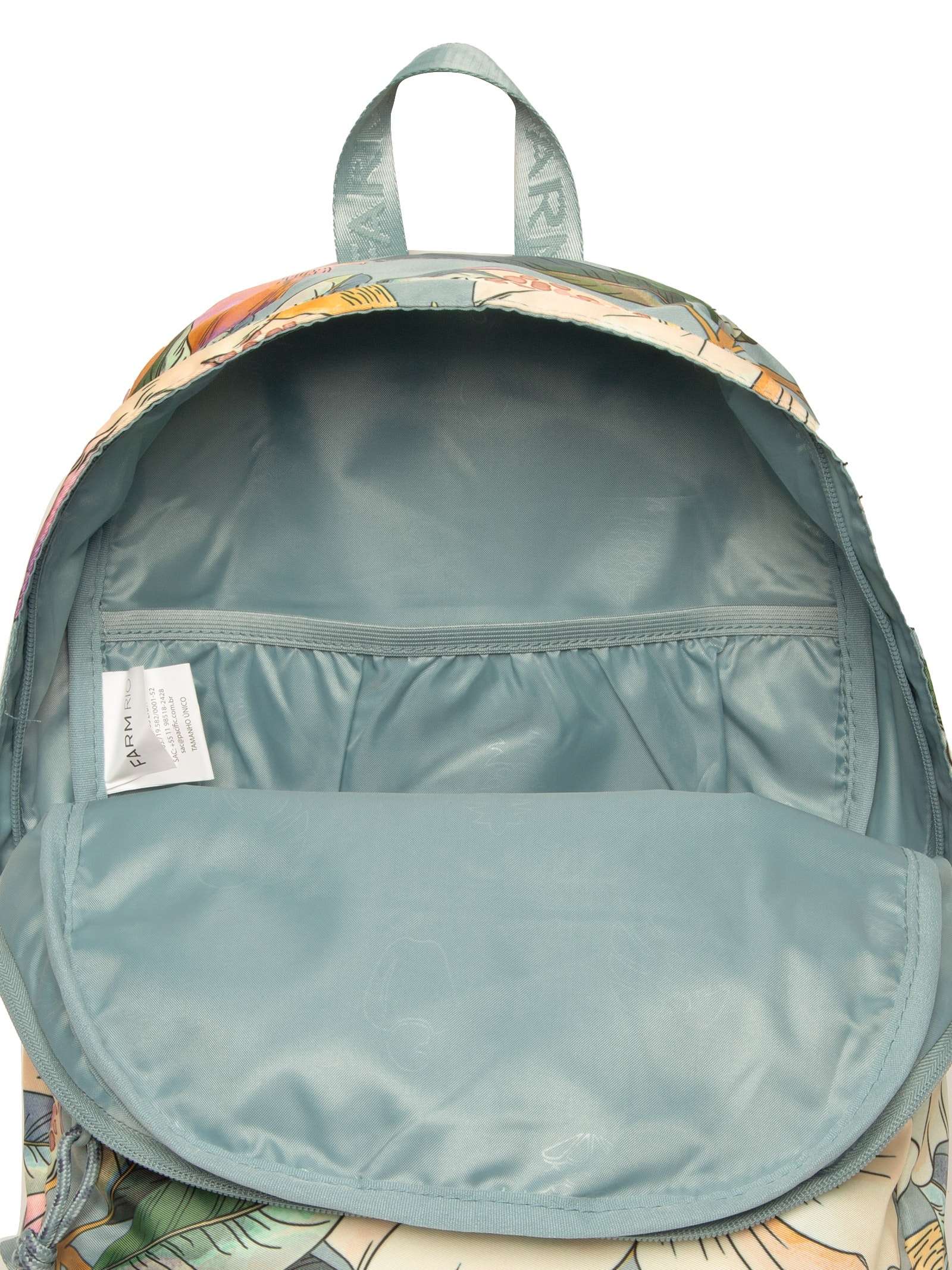 Mochila Feminina Xodó Romance Em Flor Azul Farm Etc