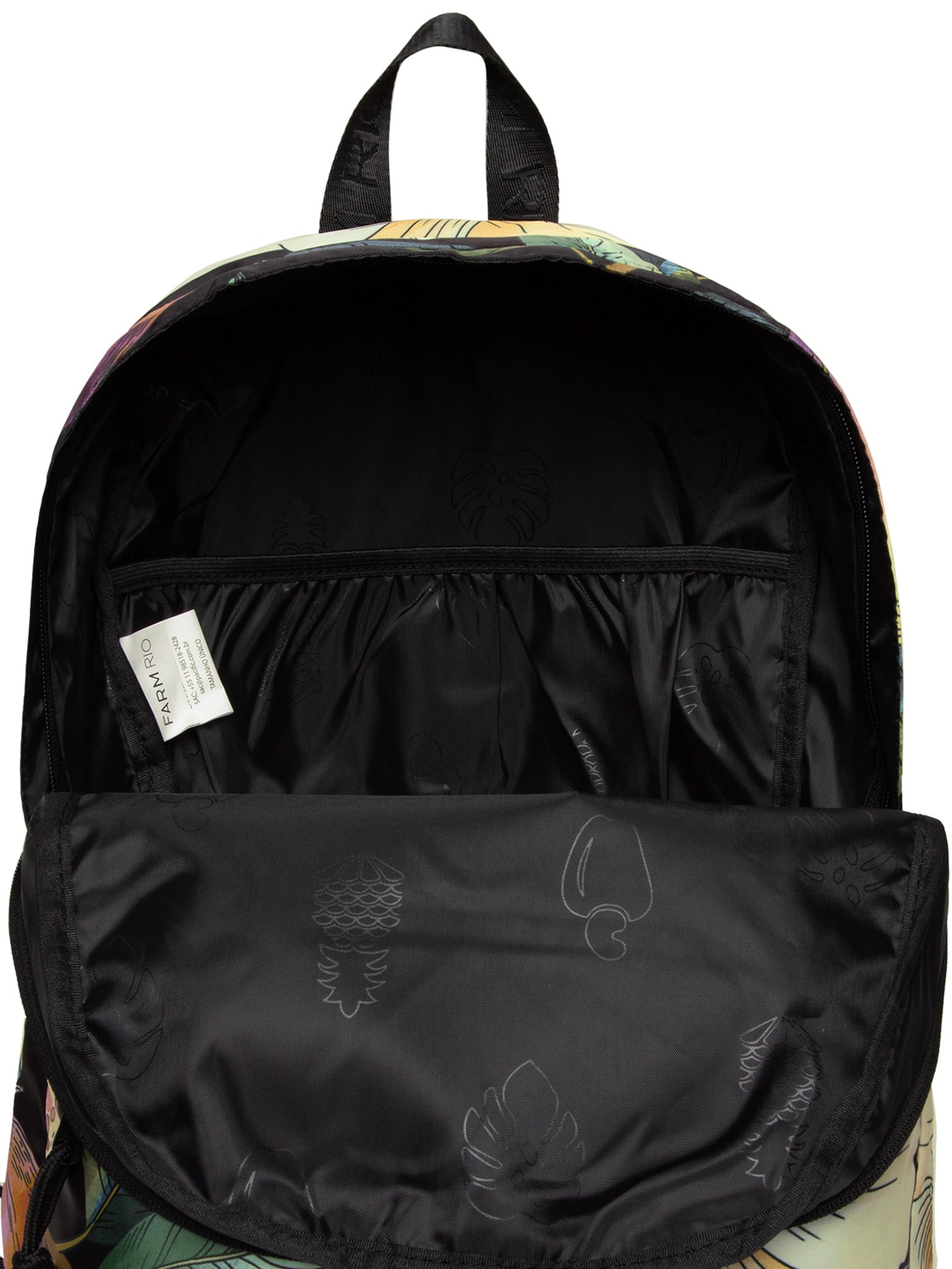 Mochila Feminina Xodó Romance Em Flor Preto Farm Etc