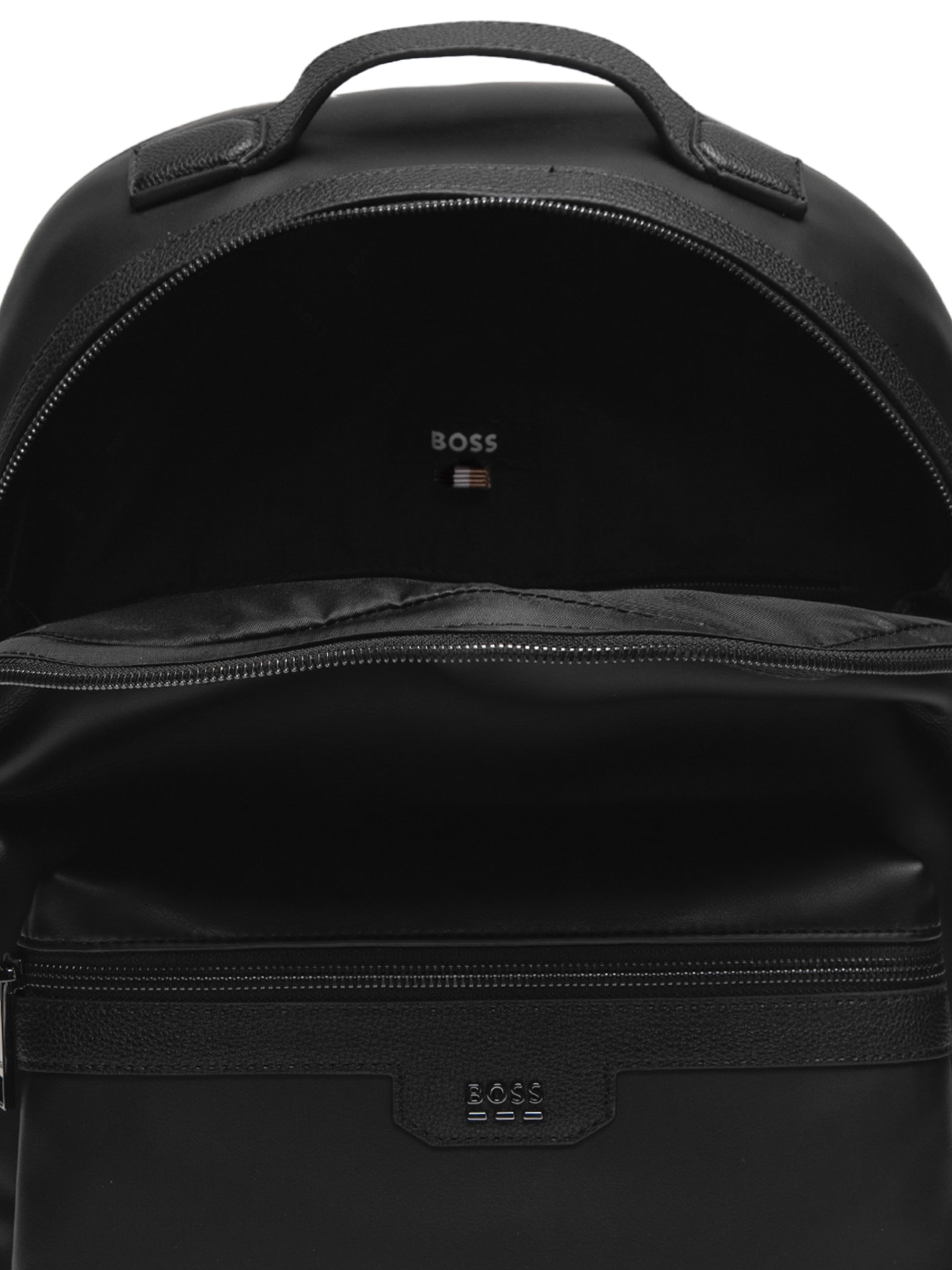 Hugo Boss Logo-plaque Backpack In Black Hugo Boss Logo-plaque Backpack In Black