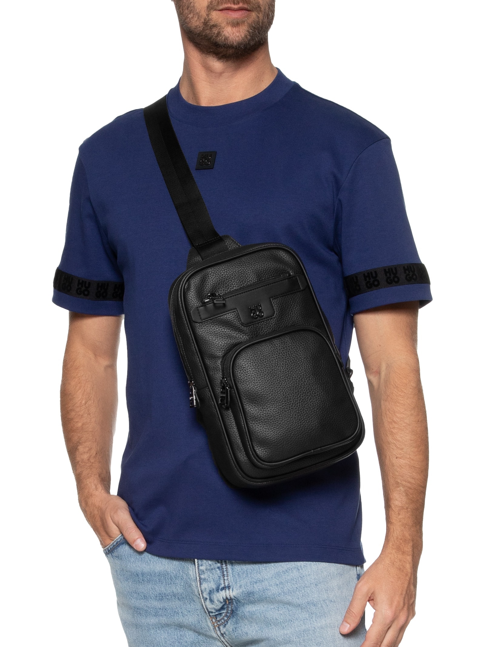Mochila Masculina Nesh R_Monostrap Preto  Hugo