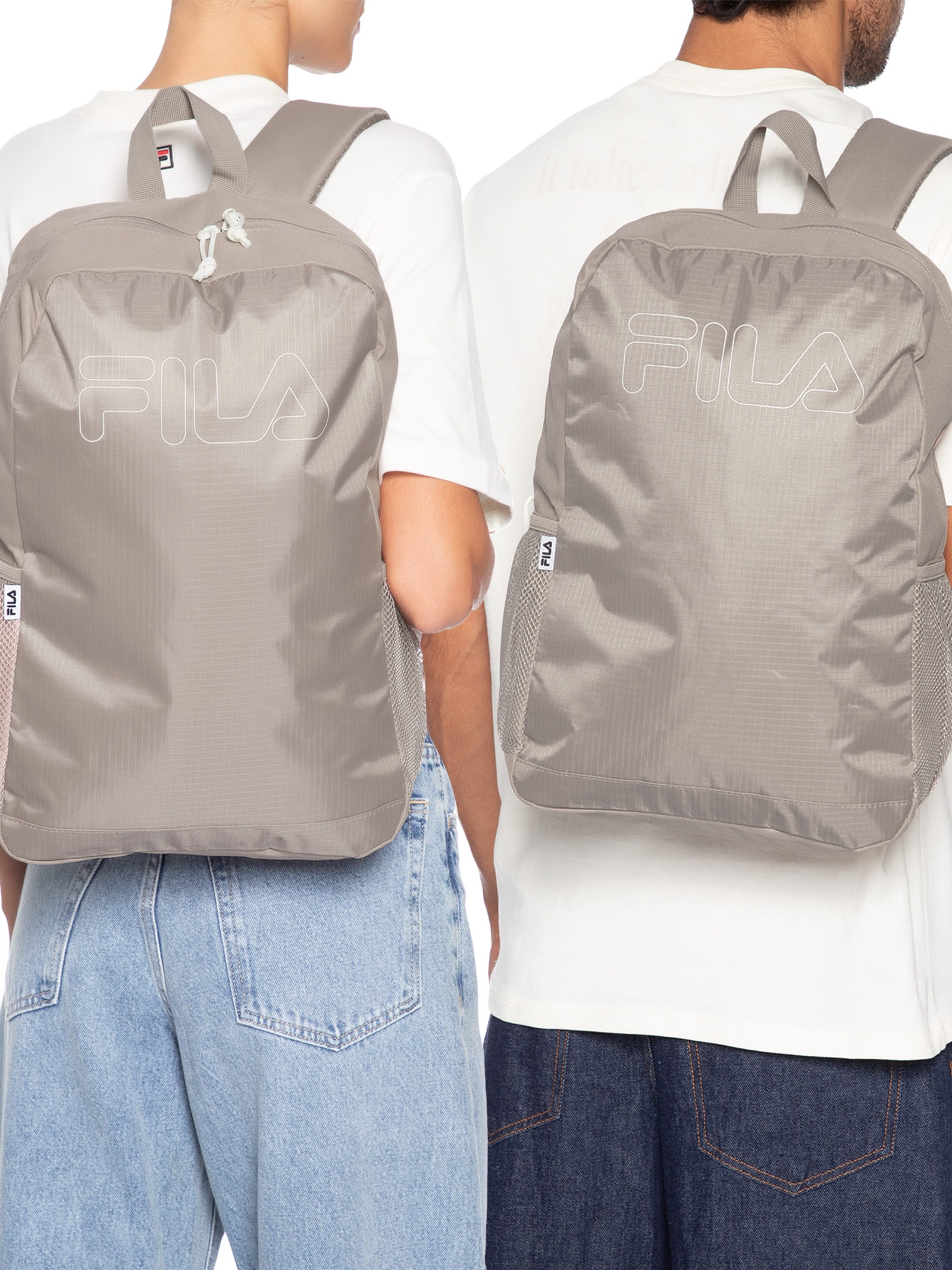 Mochila Unisex Basic Outline  Bege Fila