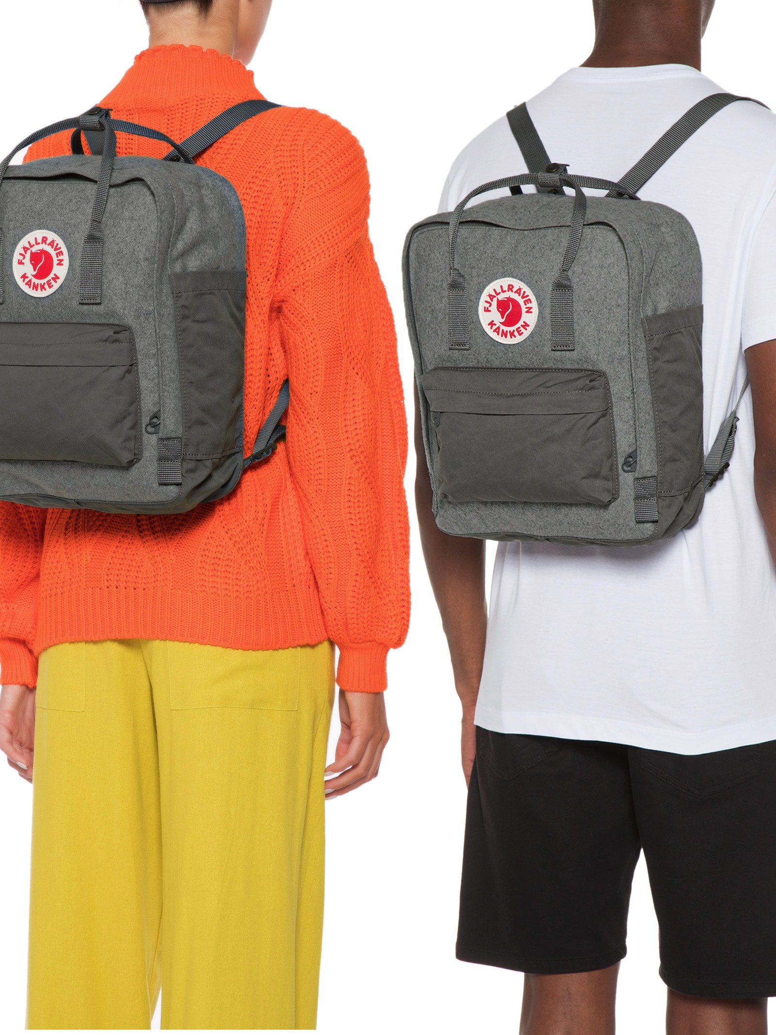 Fjällräven - Mochila Unissex Kånken Re-Wool - Cinza