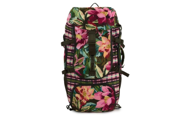 Mochilão Feminino  Xadrez Camping Patchwork - Verde