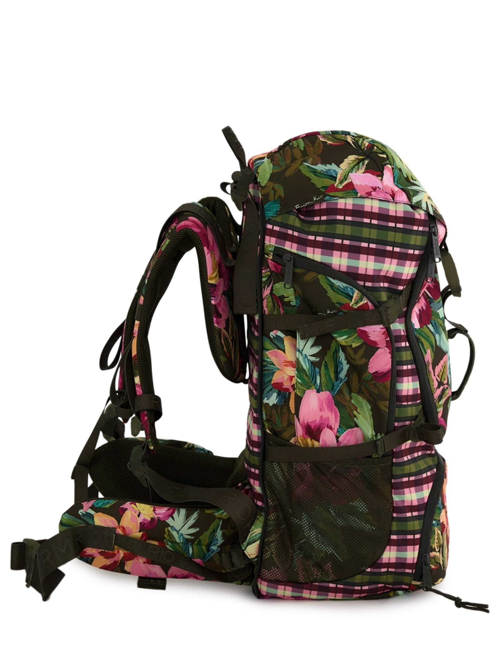 Mochilão Feminino  Xadrez Camping Patchwork Verde Farm Etc