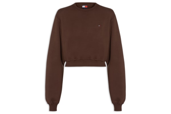 Moletom Cropped Feminino S-Flag Crew – Marrom