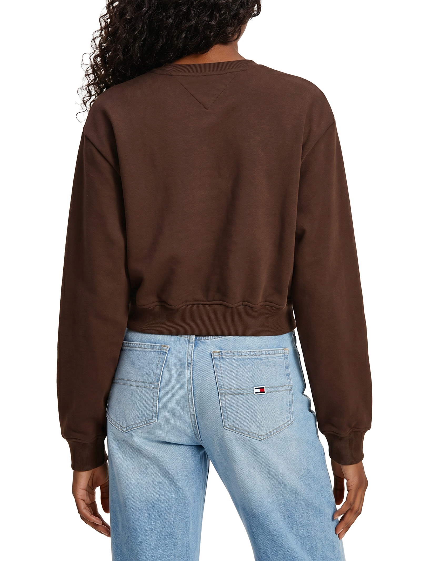 Moletom Cropped Feminino S-Flag Crew – Marrom Tommy Jeans