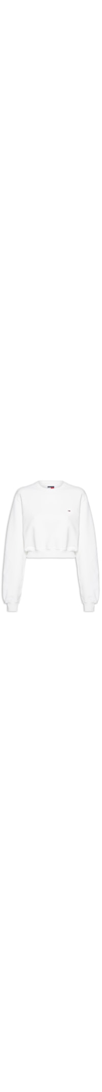 Moletom Cropped Feminino S-Flag Crew – Off White