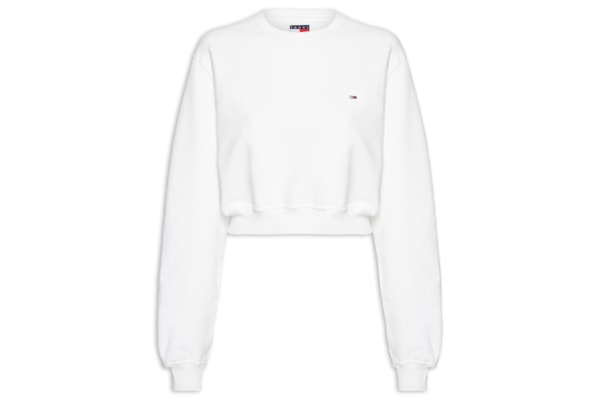 Moletom Cropped Feminino S-Flag Crew – Off White