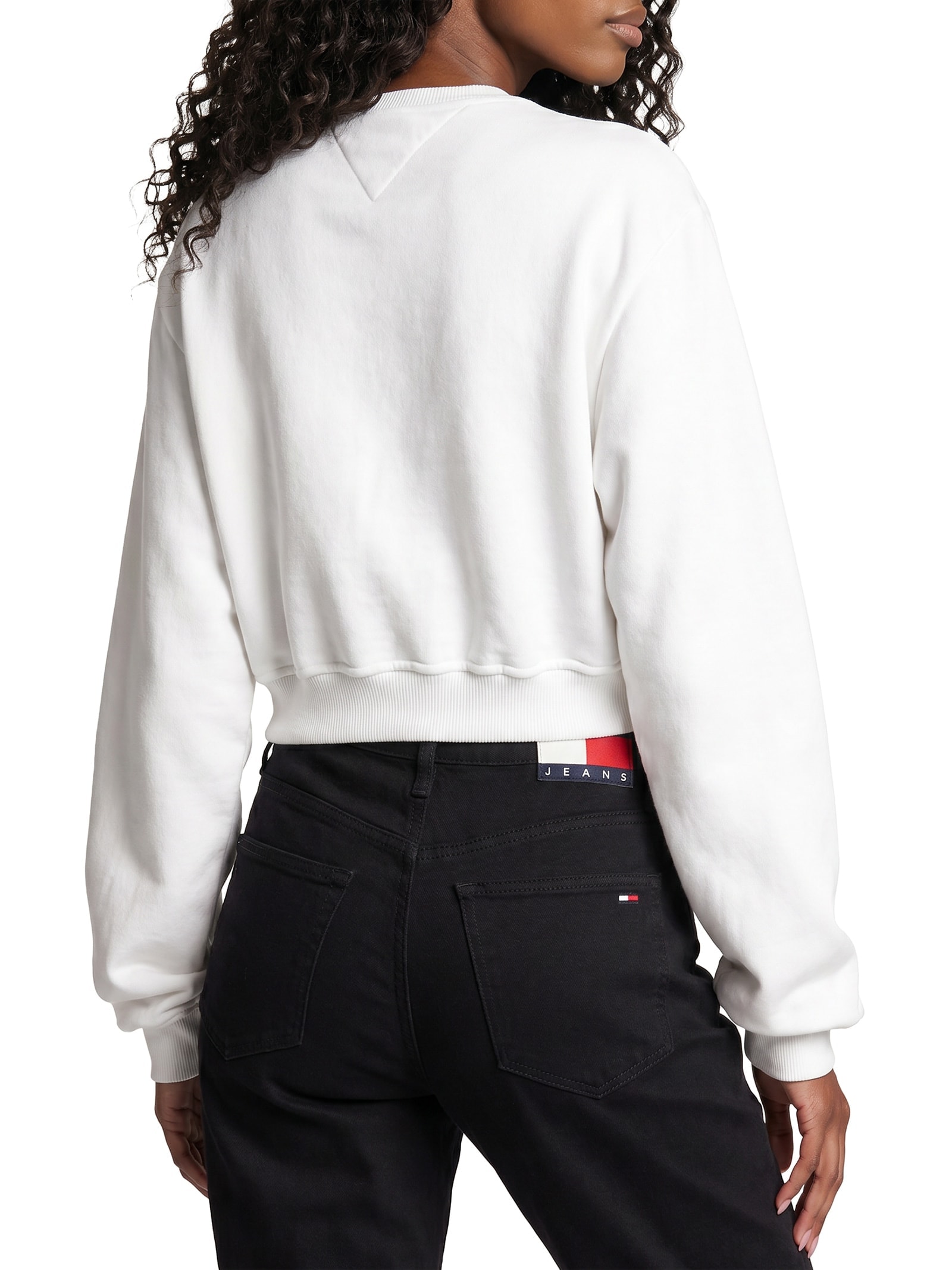 Moletom Cropped Feminino S-Flag Crew – Off White Tommy Jeans