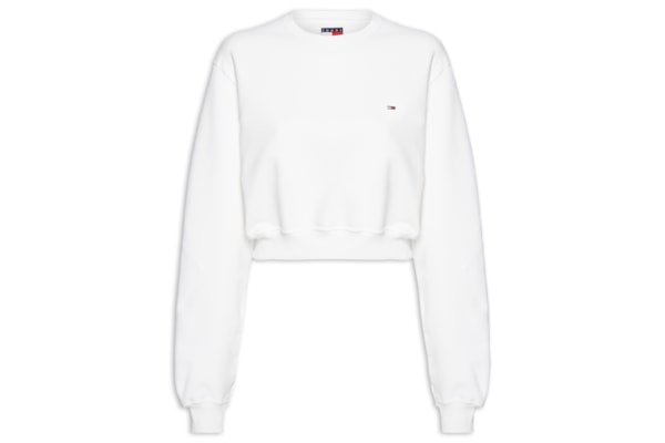 Moletom Cropped Feminino S-Flag Crew – Off White
