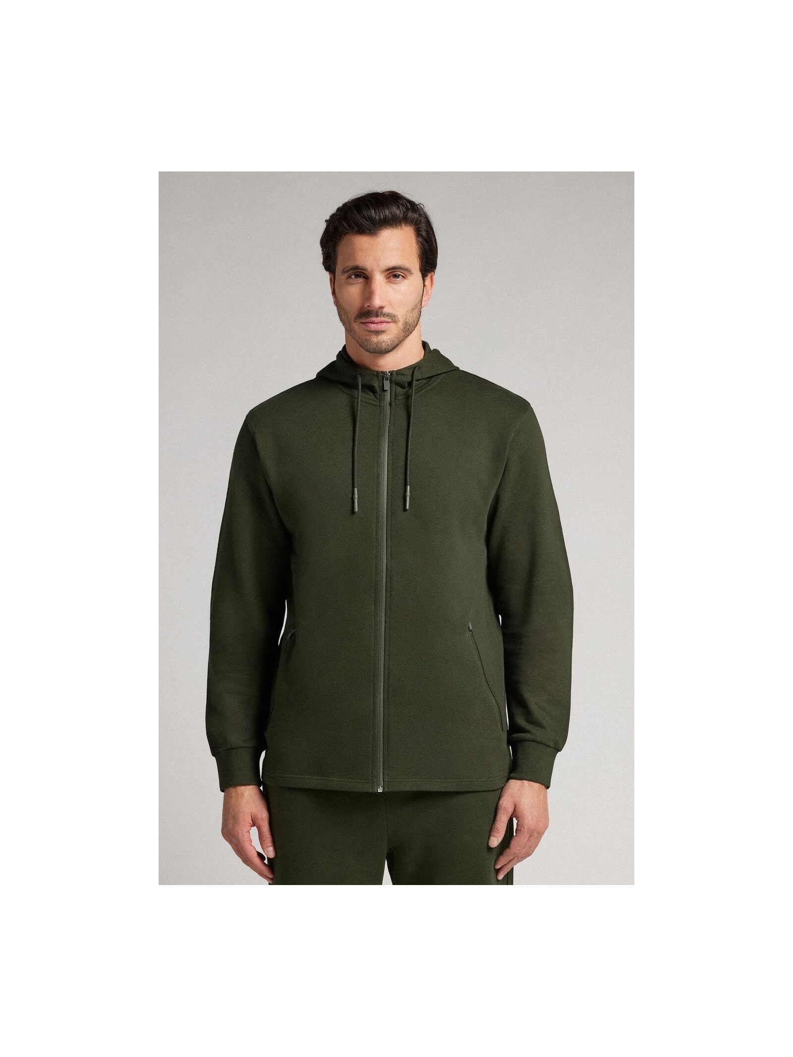 Moletom Em Algodão Com Zíper Verde Intimissimi