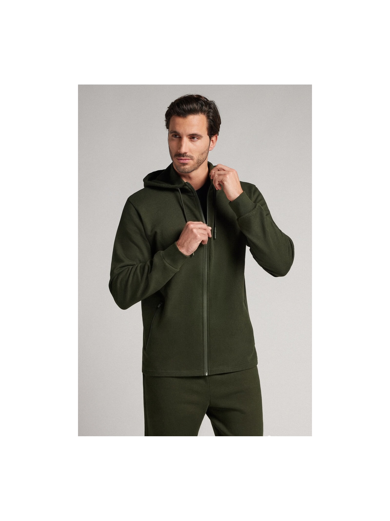 Moletom Em Algodão Com Zíper Verde Intimissimi