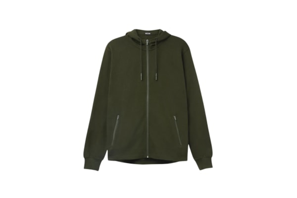 Moletom Em Algodão Com Zíper - Verde