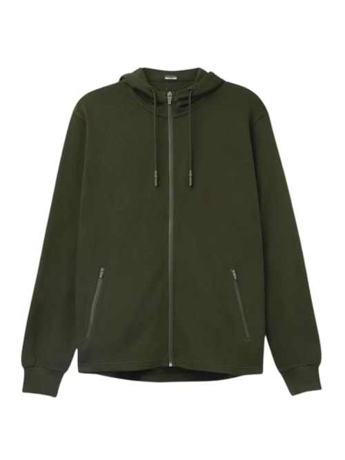 Moletom Em Algodão Com Zíper – Verde