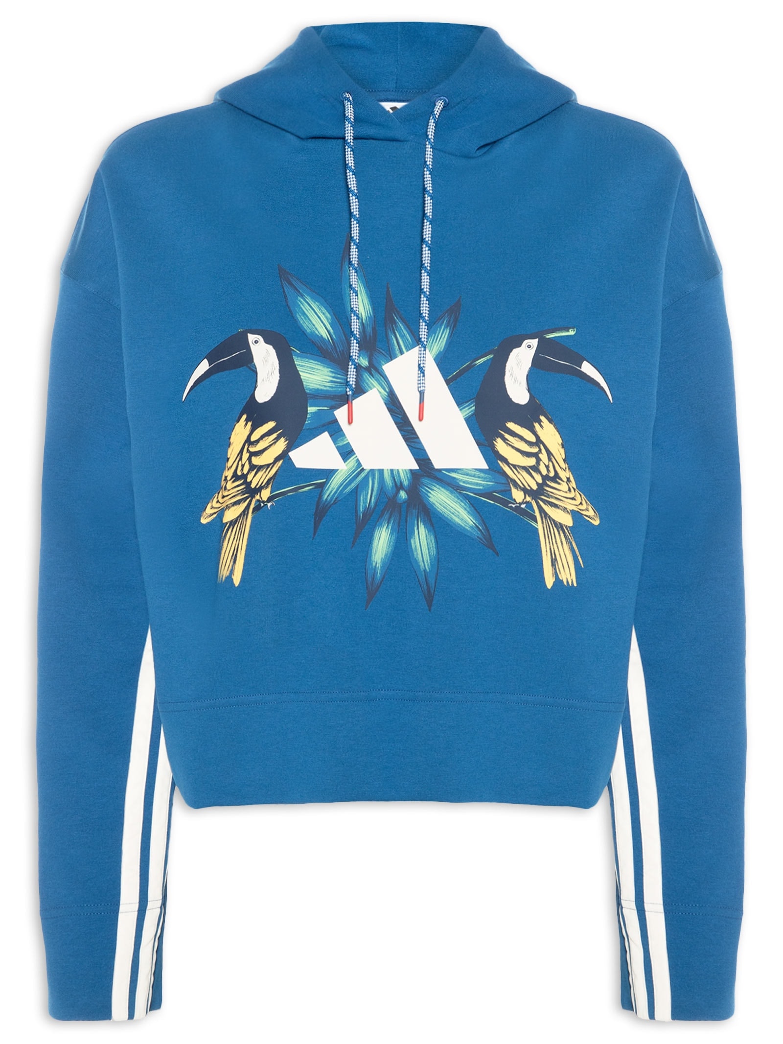 Moletom Feminino Azul Adidas + Farm