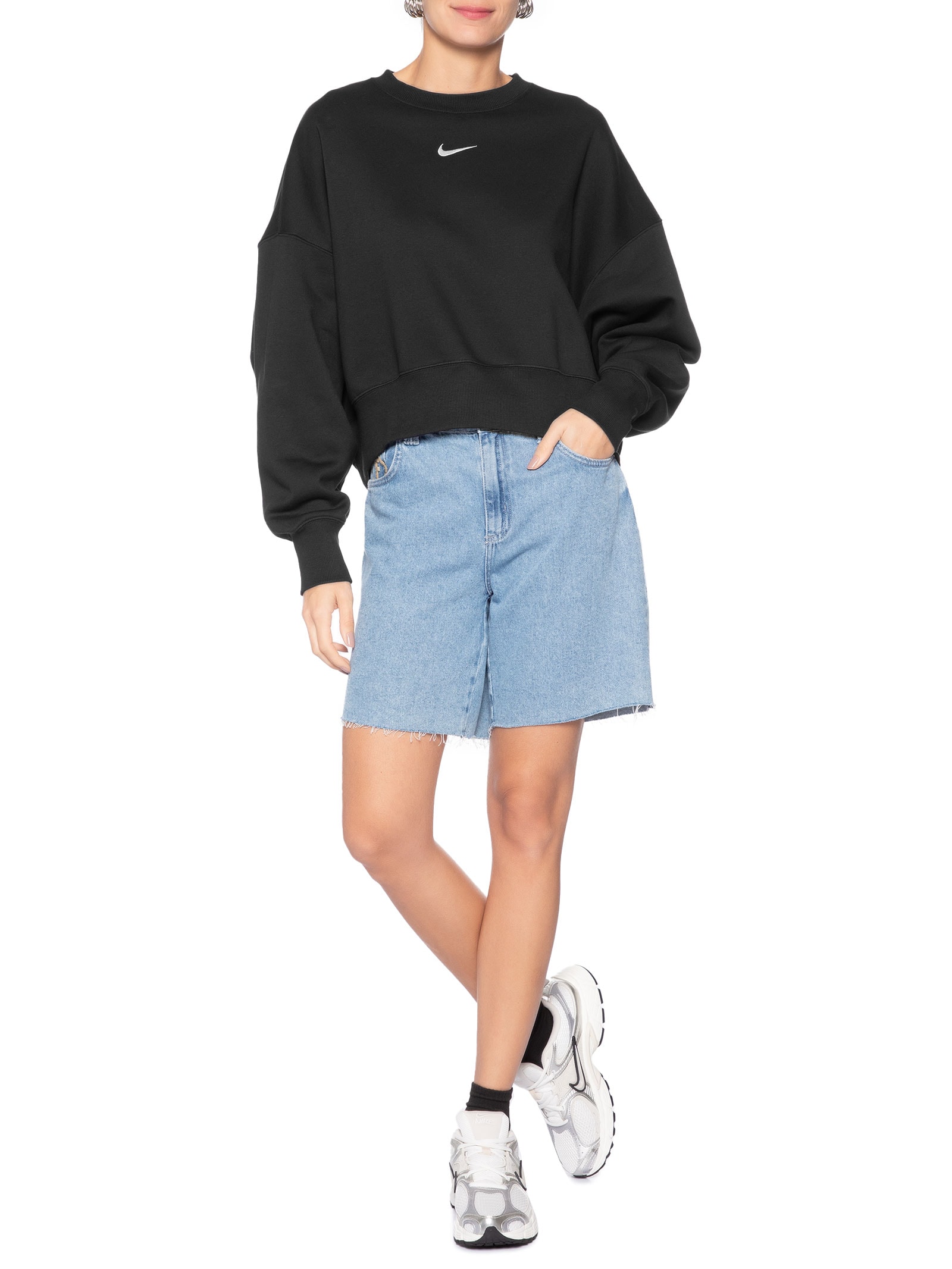 Moletom Feminino Blusão Phoenix Fleece Preto Nike