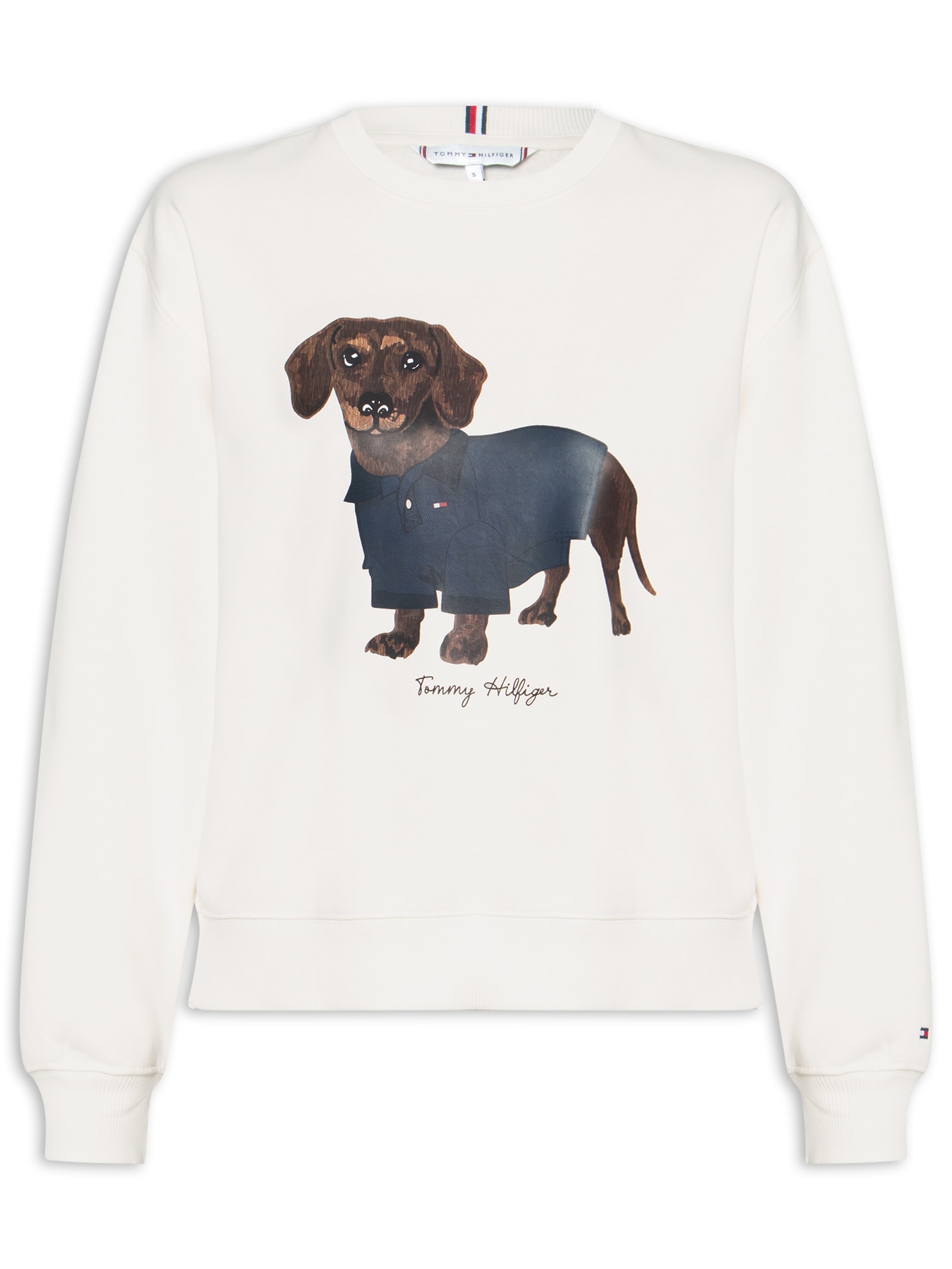 Moletom Feminino Careca Dog C-NK Swtshirt Branco Tommy Hilfiger