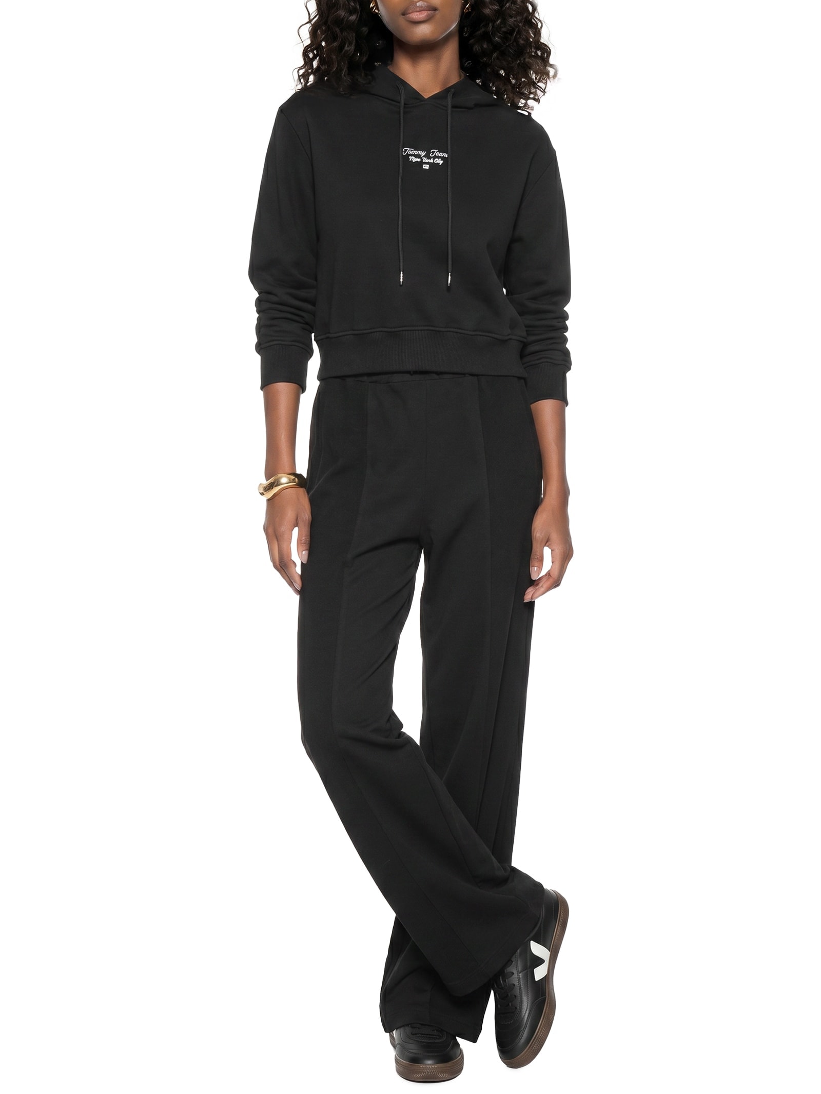 Moletom Feminino Essential Logo Hoodie – Preto Tommy Jeans