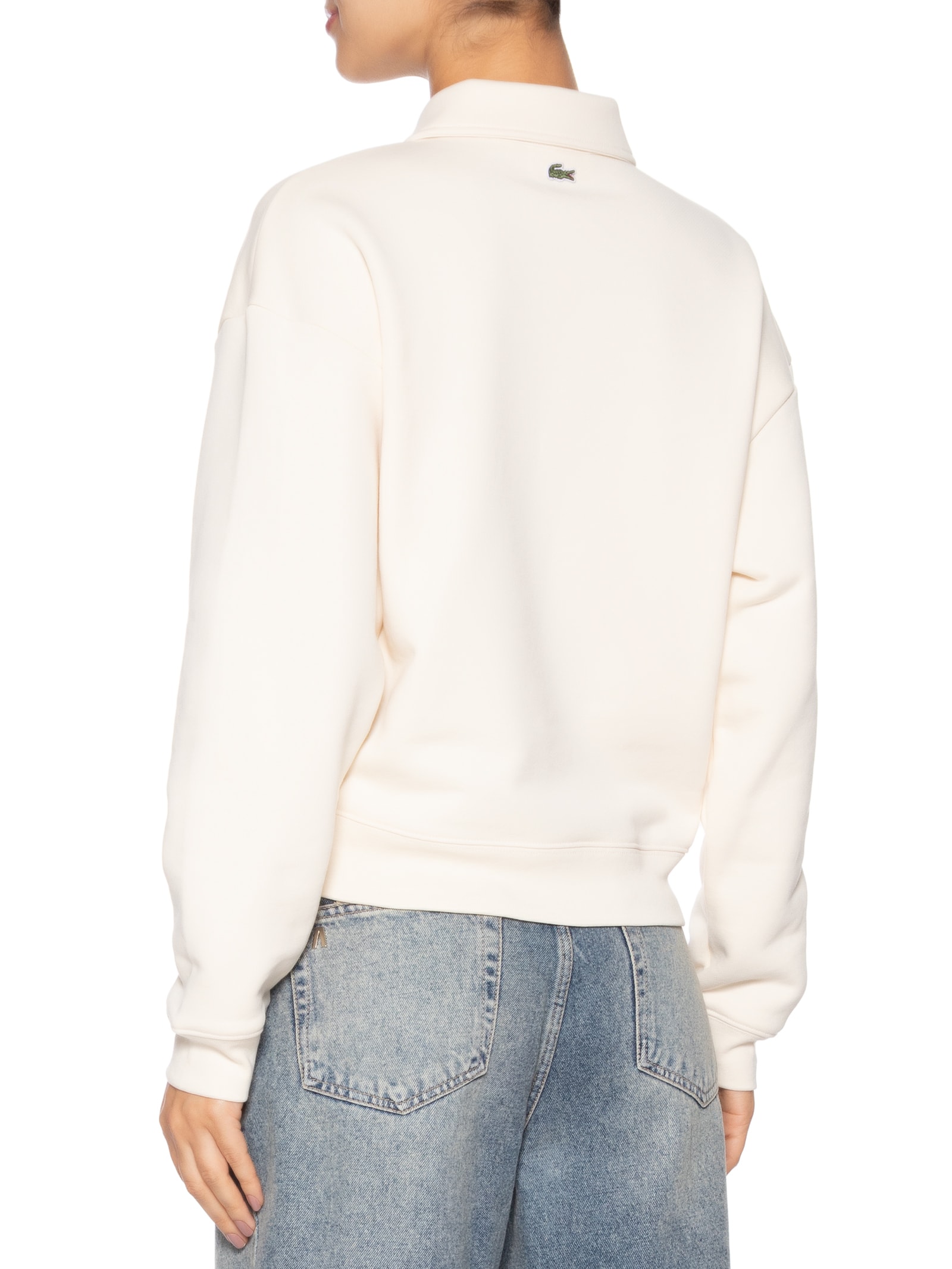 Moletom Feminino Polo Embossed Off White Lacoste