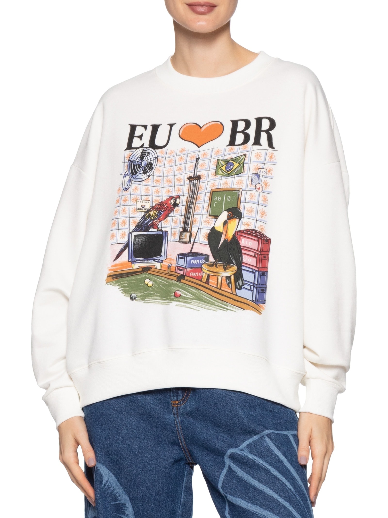 Moletom Feminino Sinuca de Bar – Branco Farm