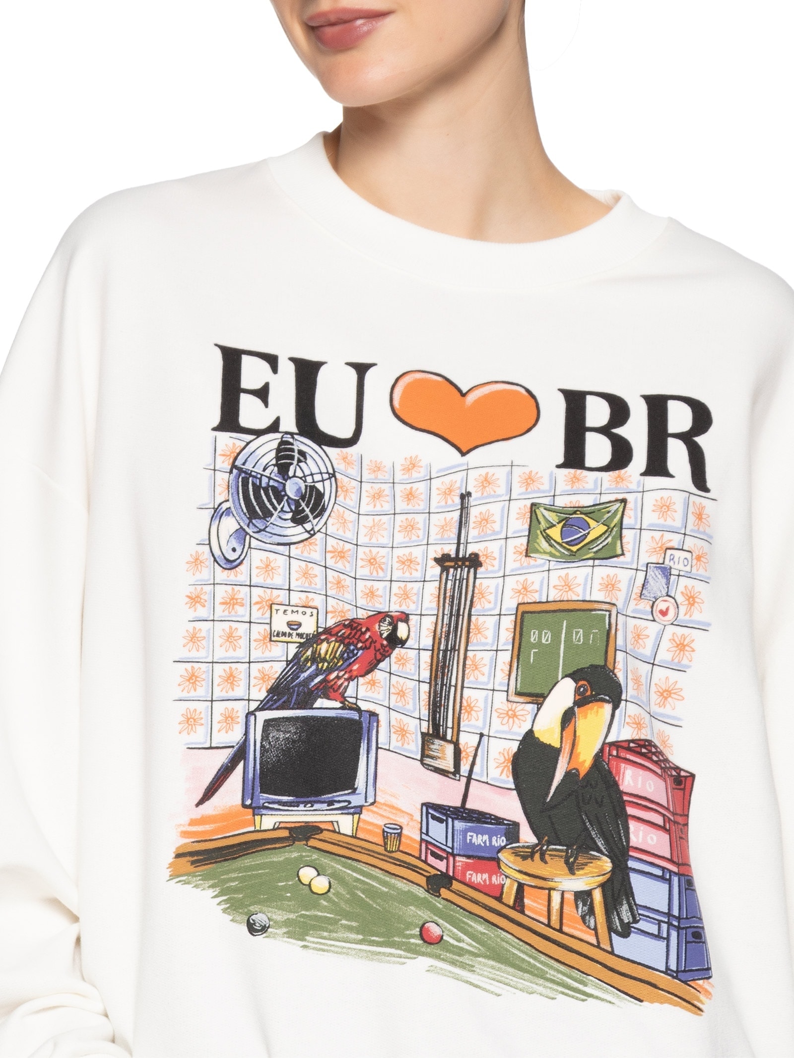 Moletom Feminino Sinuca de Bar – Branco Farm