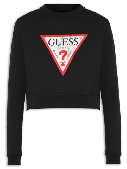 Moletom Feminino Trad Desgastado - Preto