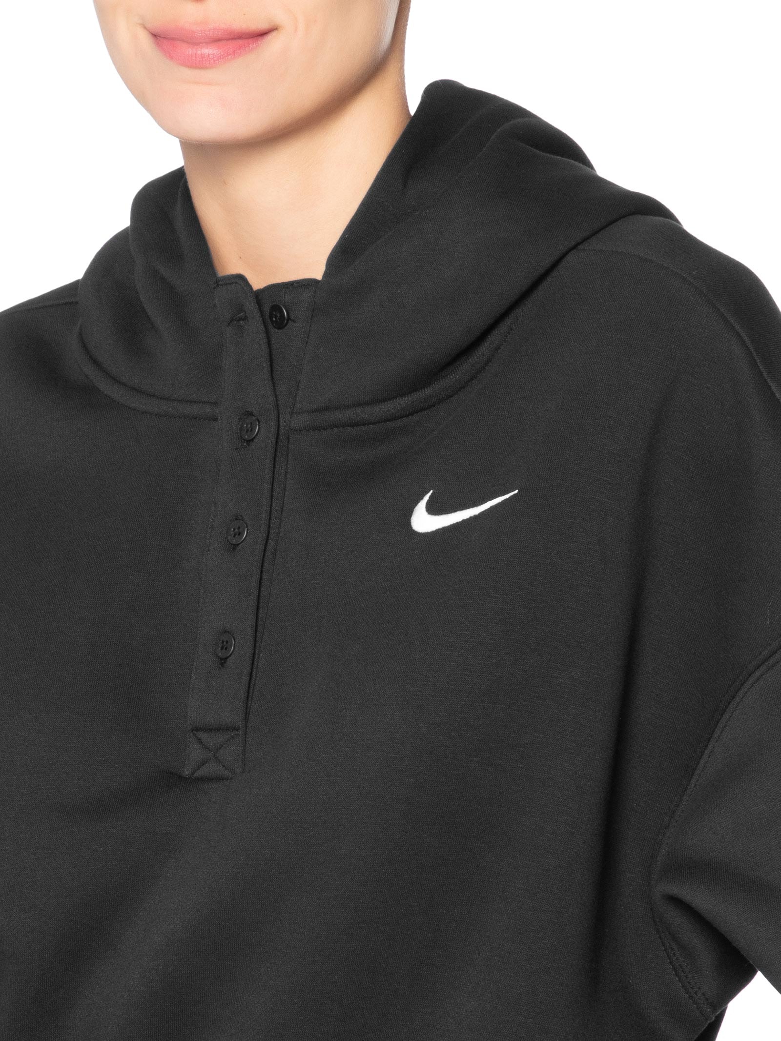Moletom Feminino W NSW PHNX FLC OS CRP HNLY HDY Preto Nike