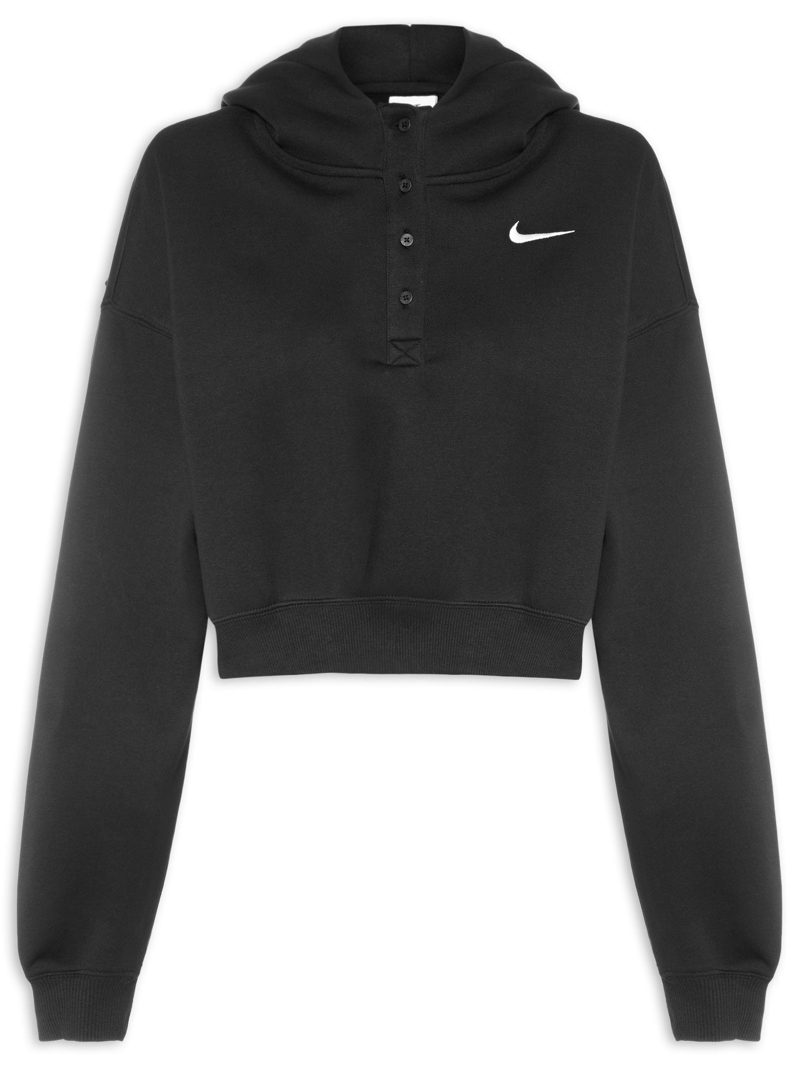 Moletom Feminino W NSW PHNX FLC OS CRP HNLY HDY – Preto Nike