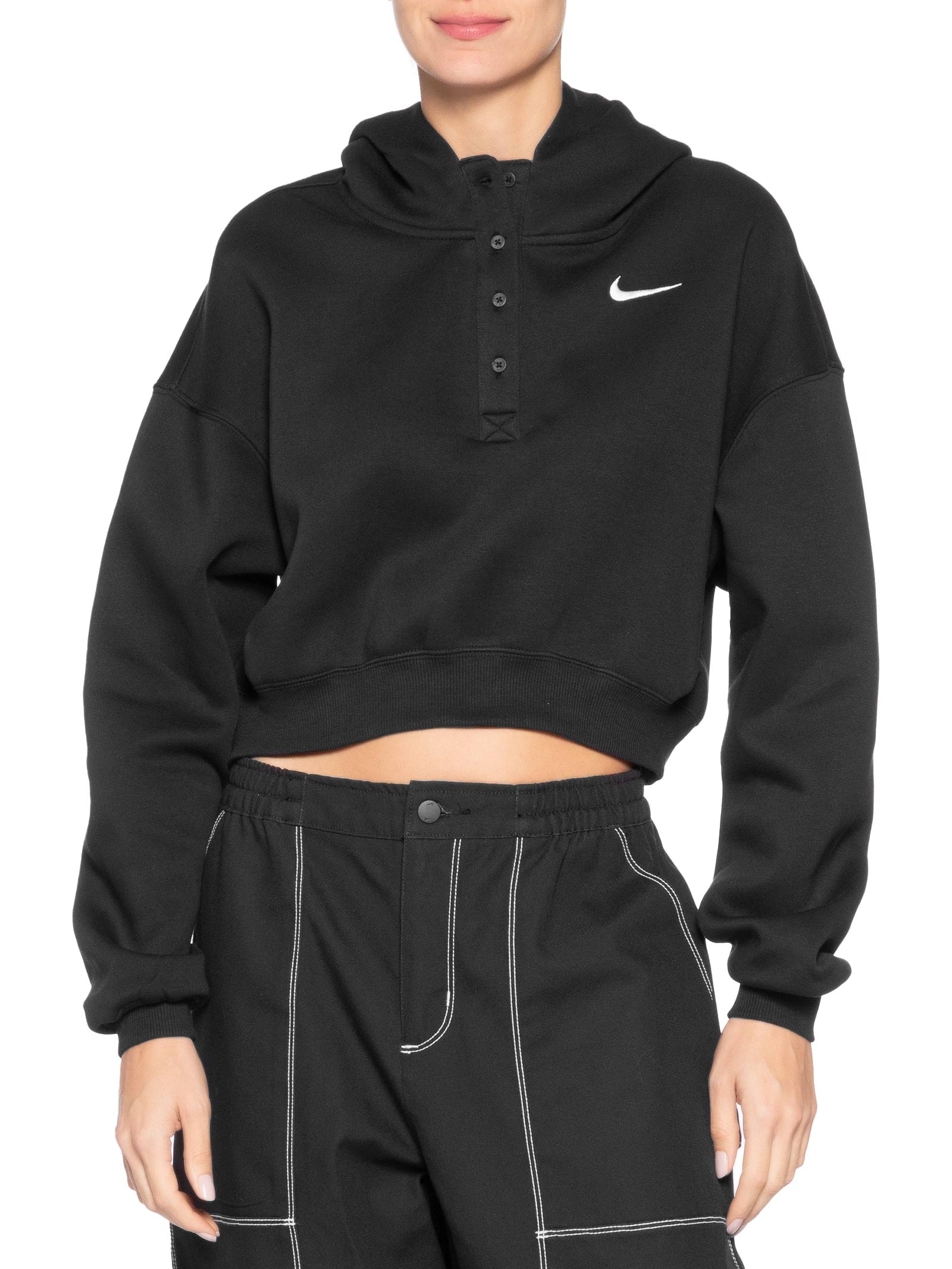 Moletom Feminino W NSW PHNX FLC OS CRP HNLY HDY – Preto Nike