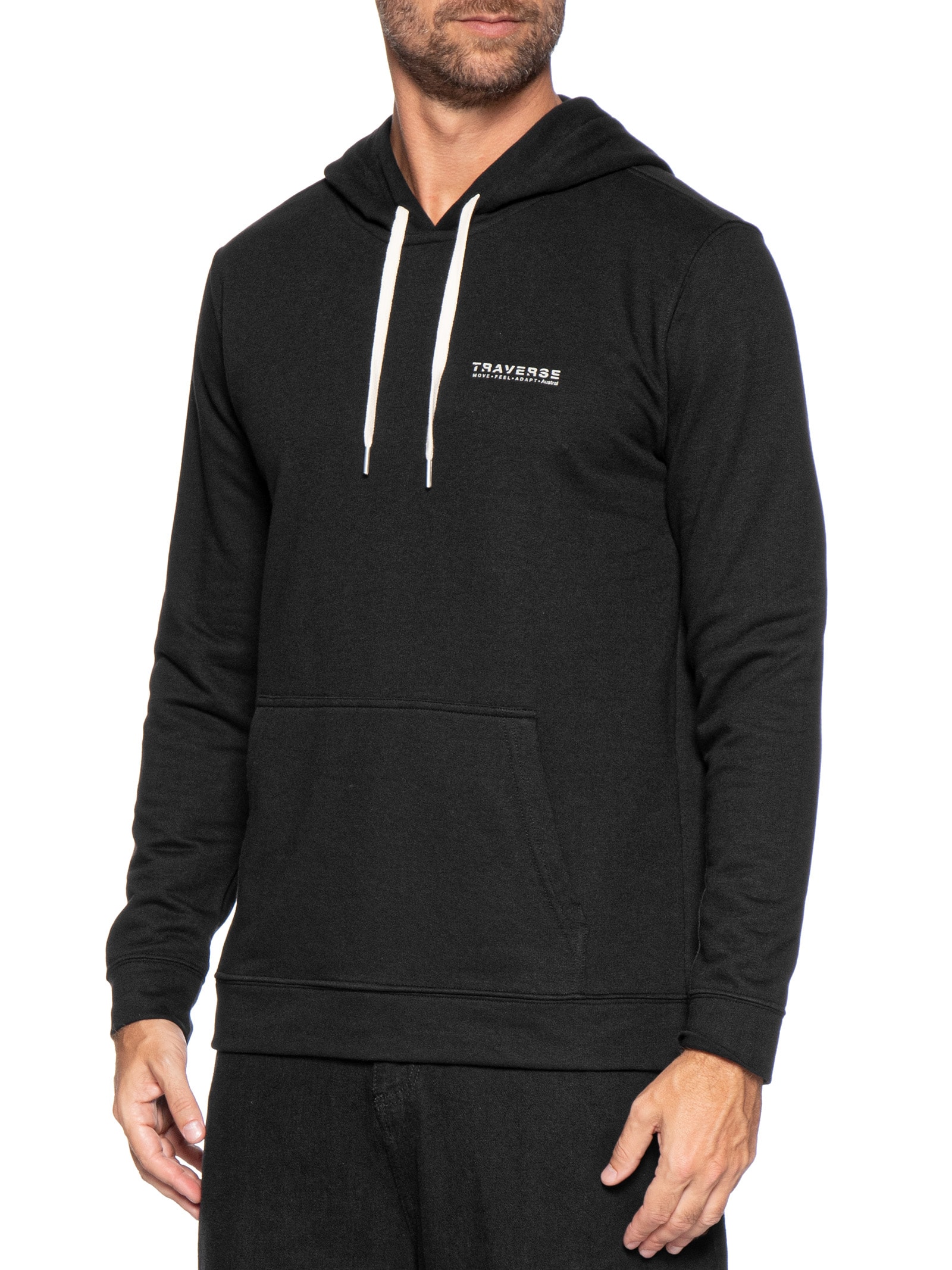 Moletom Masculino Capuz Traverse Preto Austral