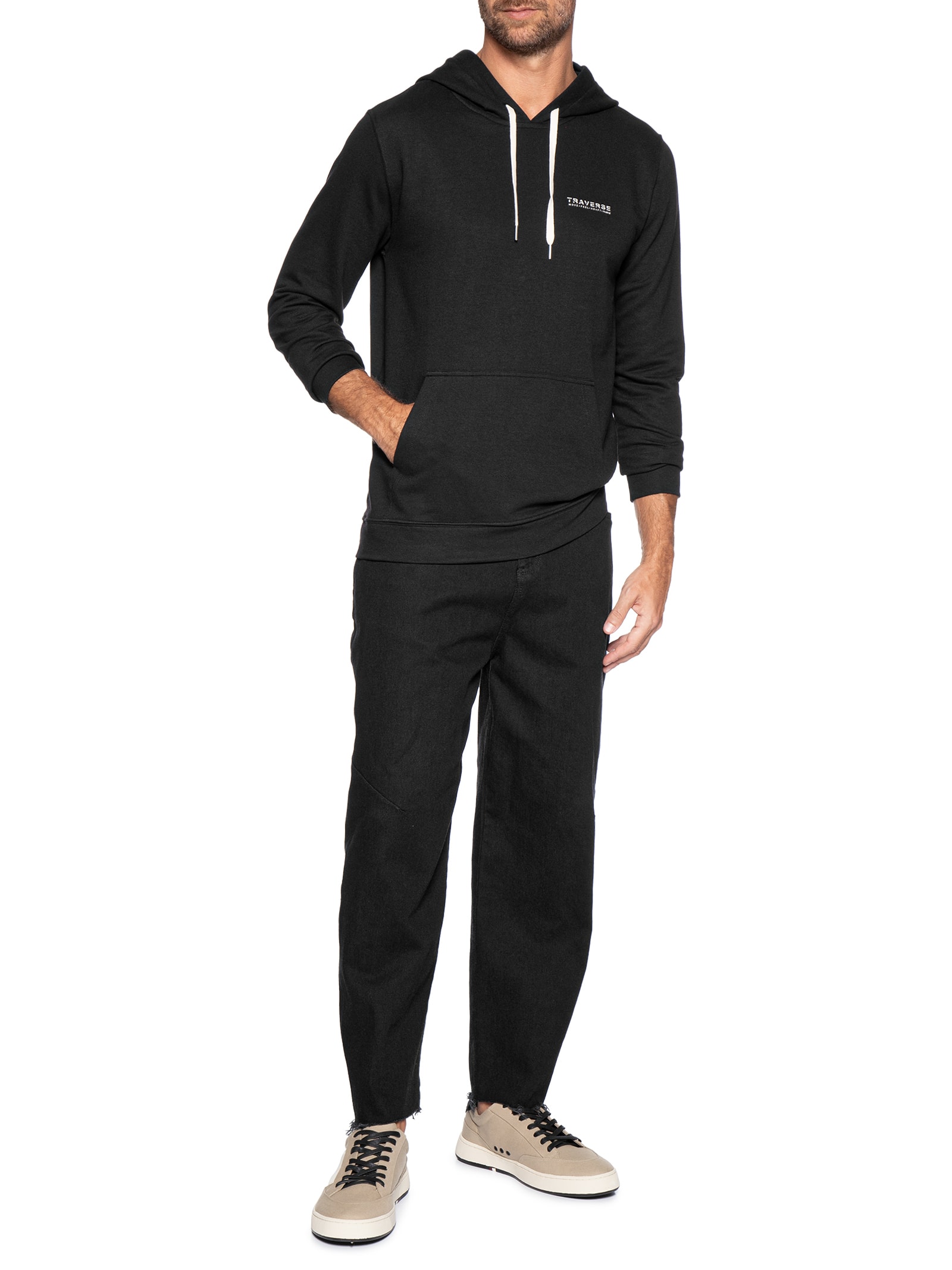 Moletom Masculino Capuz Traverse Preto Austral