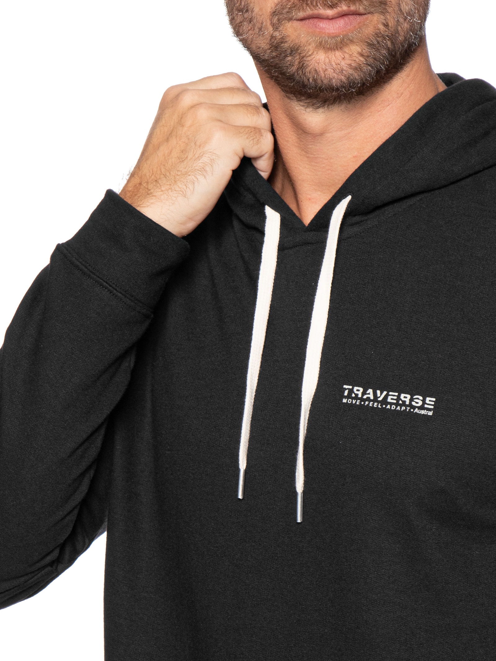 Moletom Masculino Capuz Traverse Preto Austral