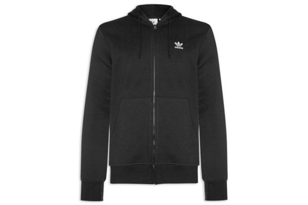 Moletom Masculino  Capuz Zíper Trefoil Essentials - Preto
