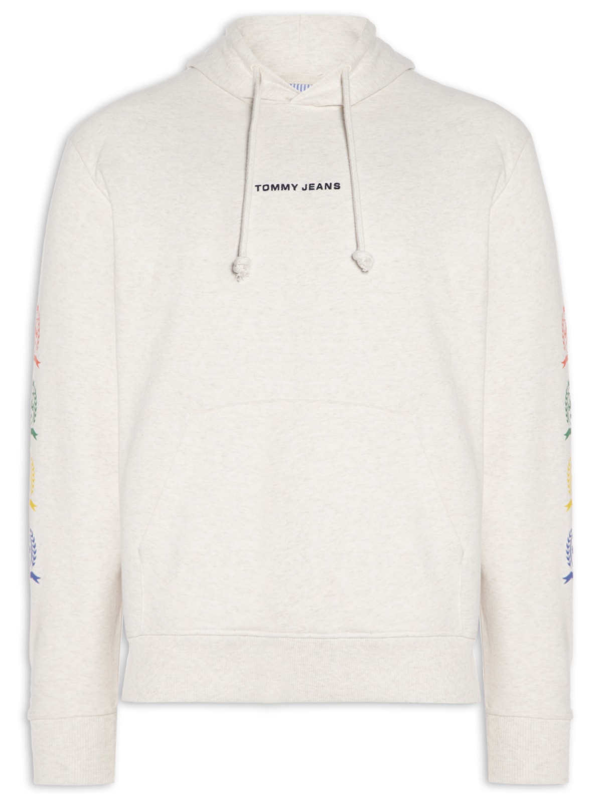 Vista 2 Moletom Masculino Com Capuz Relaxed Varsity Bordado - Bege NATURAIS NATURAIS