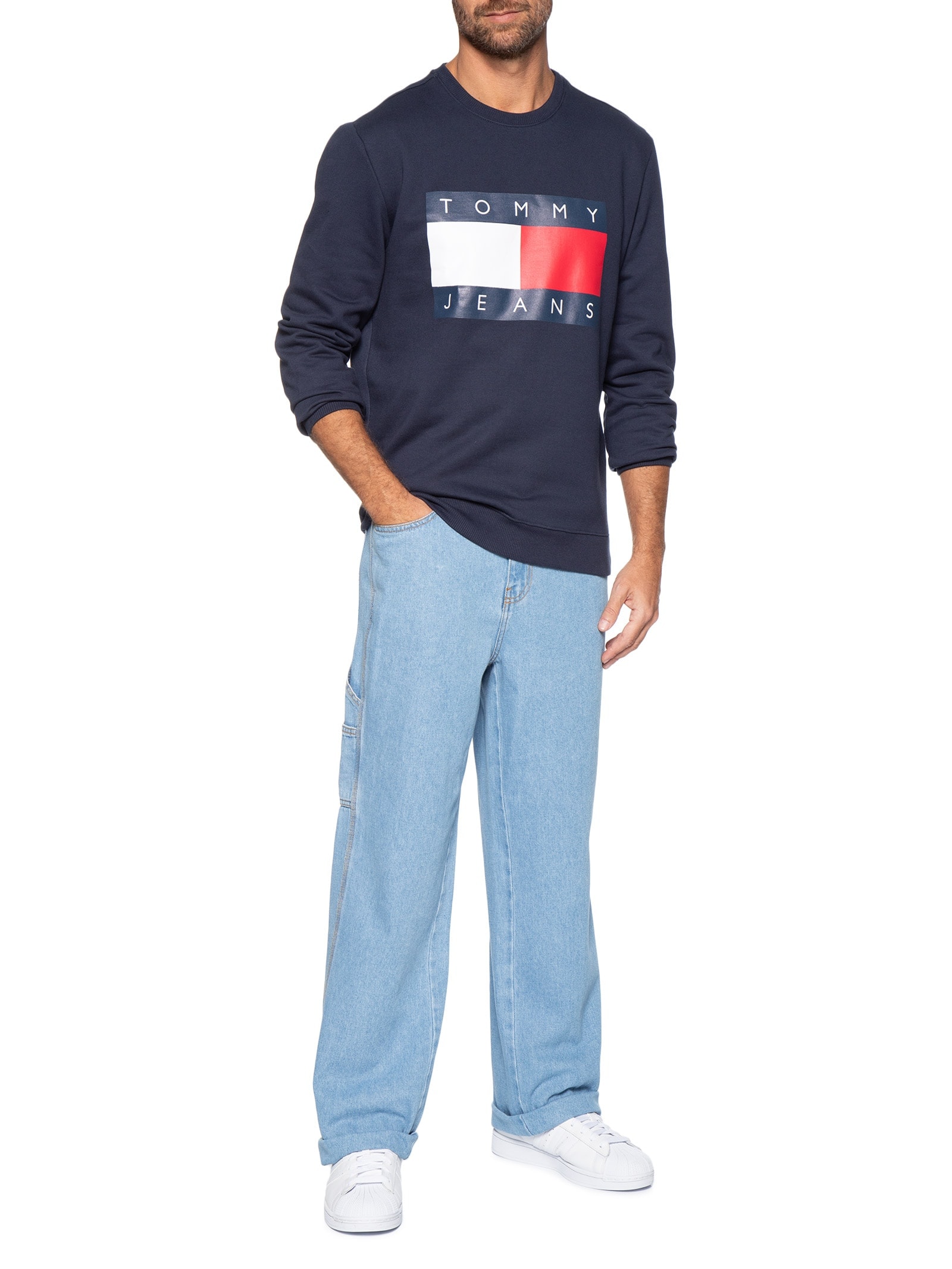 Moletom Masculino Com Logo Gola Careca – Azul Tommy Jeans