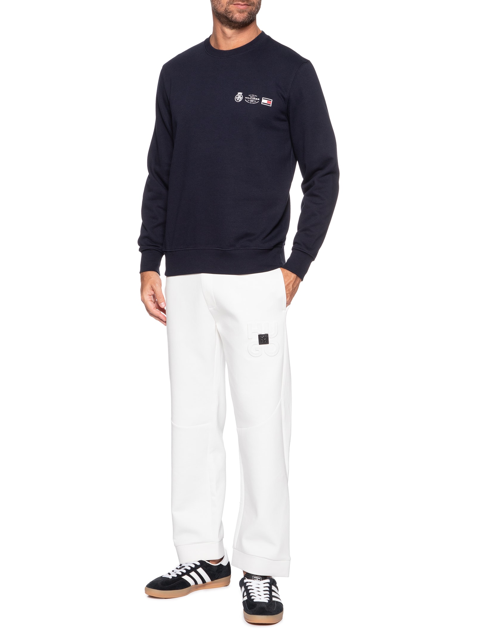 Moletom Masculino Crest Outline Azul Tommy Hilfiger