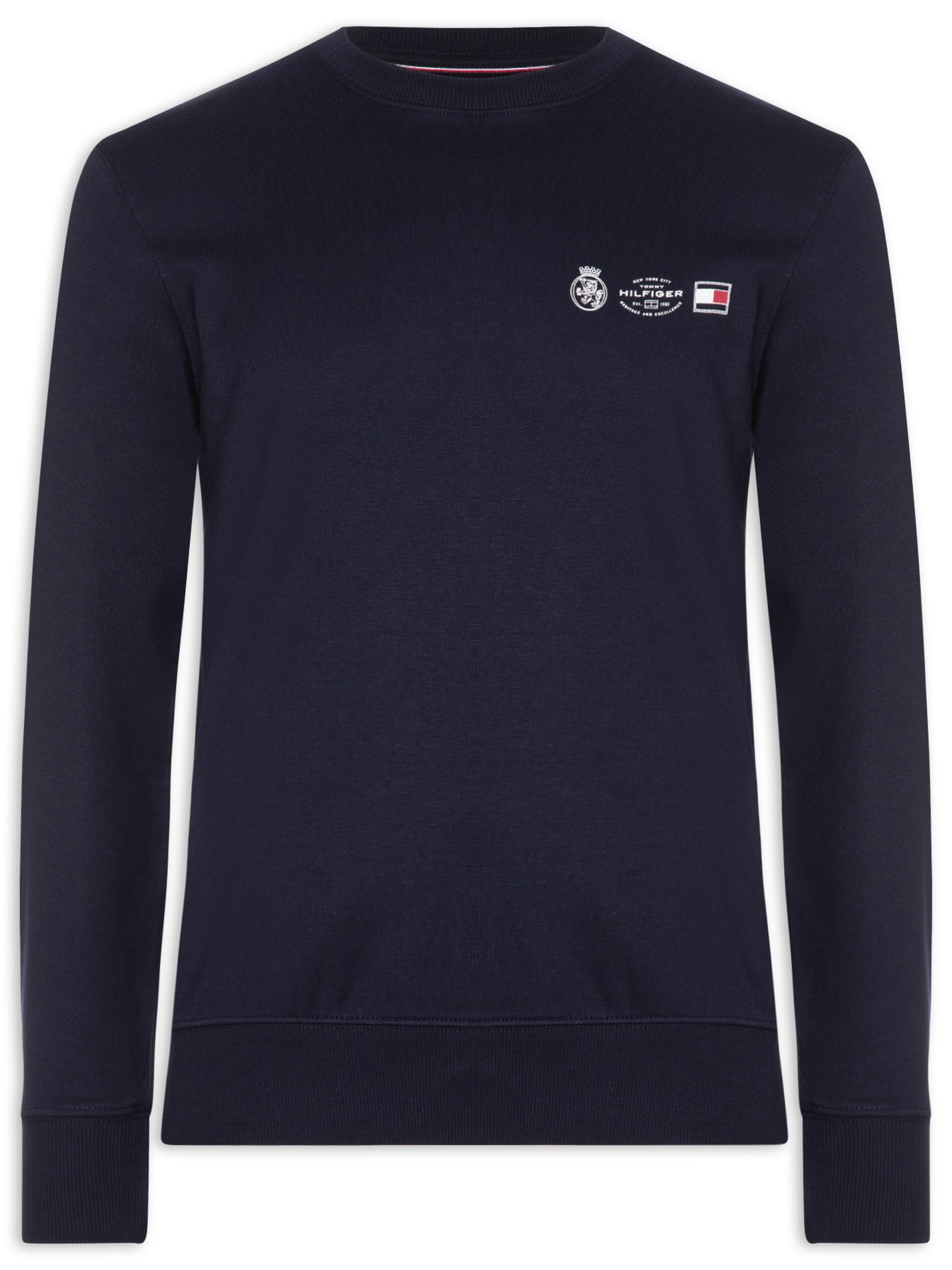 Moletom Masculino Crest Outline Azul Tommy Hilfiger