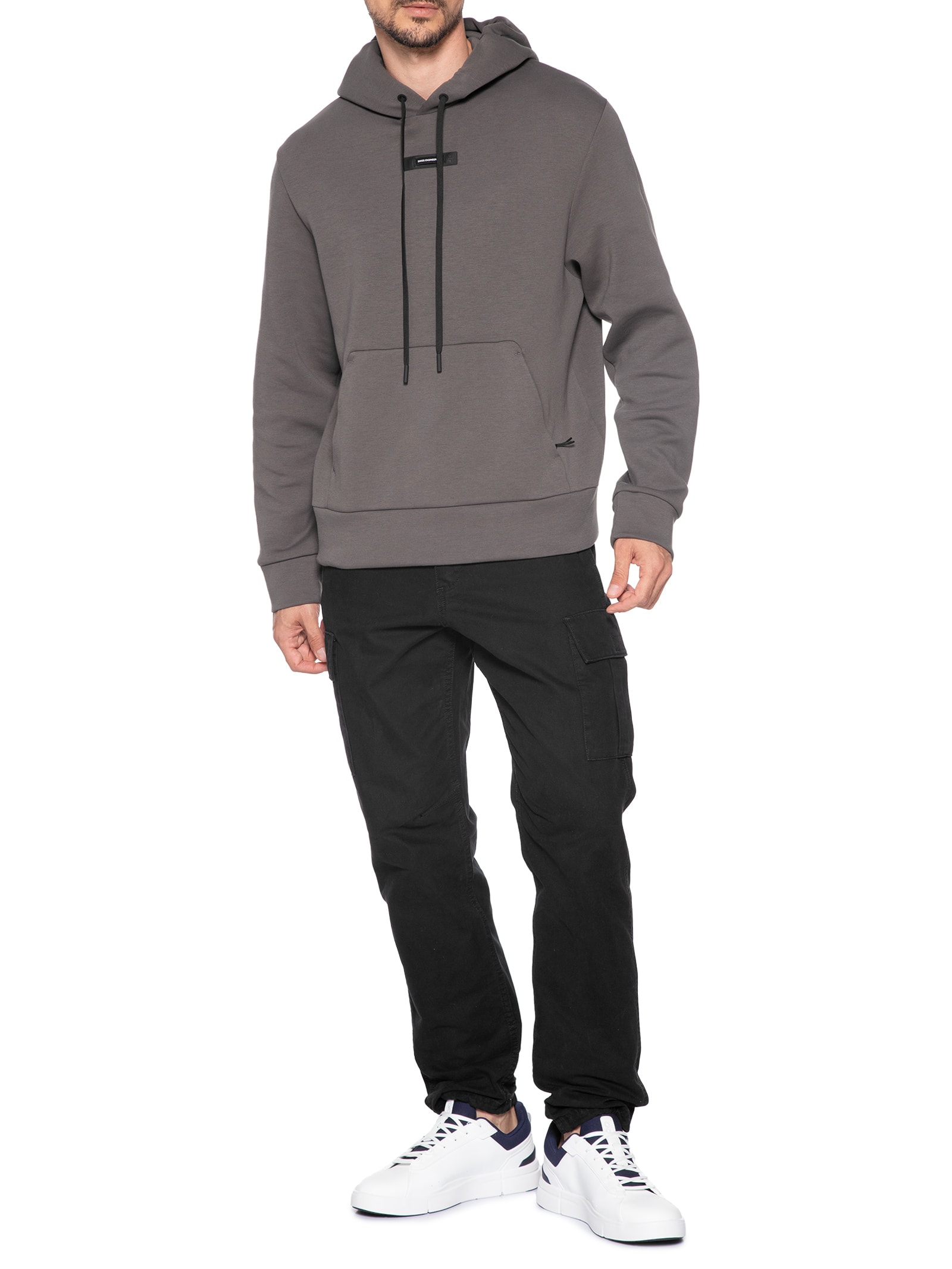 Moletom Masculino  Focus Tech Hoodie Cinza On Running