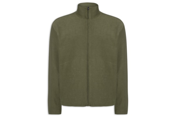 Moletom Masculino Full Zíper Canelado Trekking - Verde