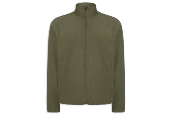 Moletom Masculino Full Zíper Canelado Trekking - Verde