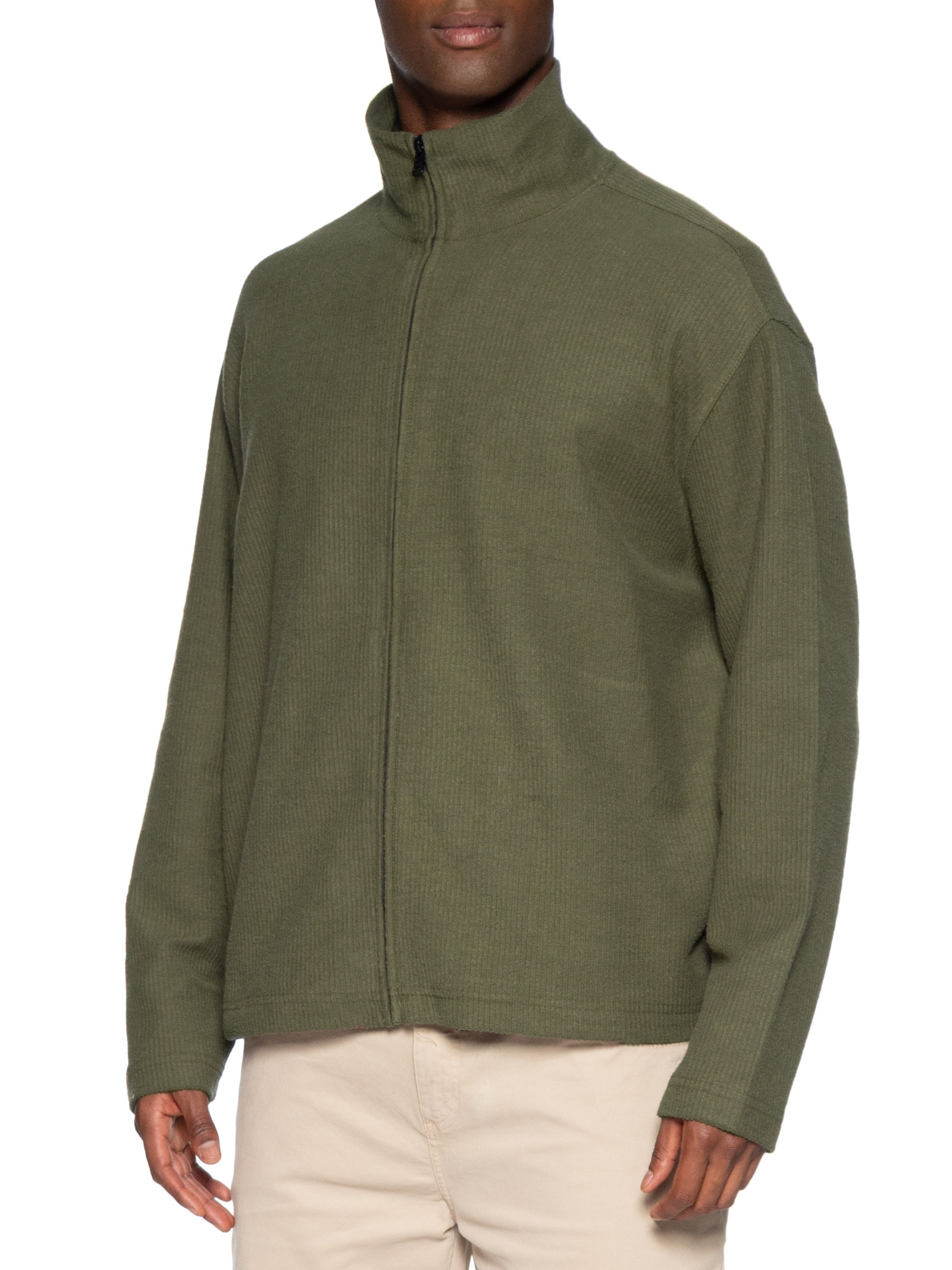Moletom Masculino Full Zíper Canelado Trekking Verde Osklen