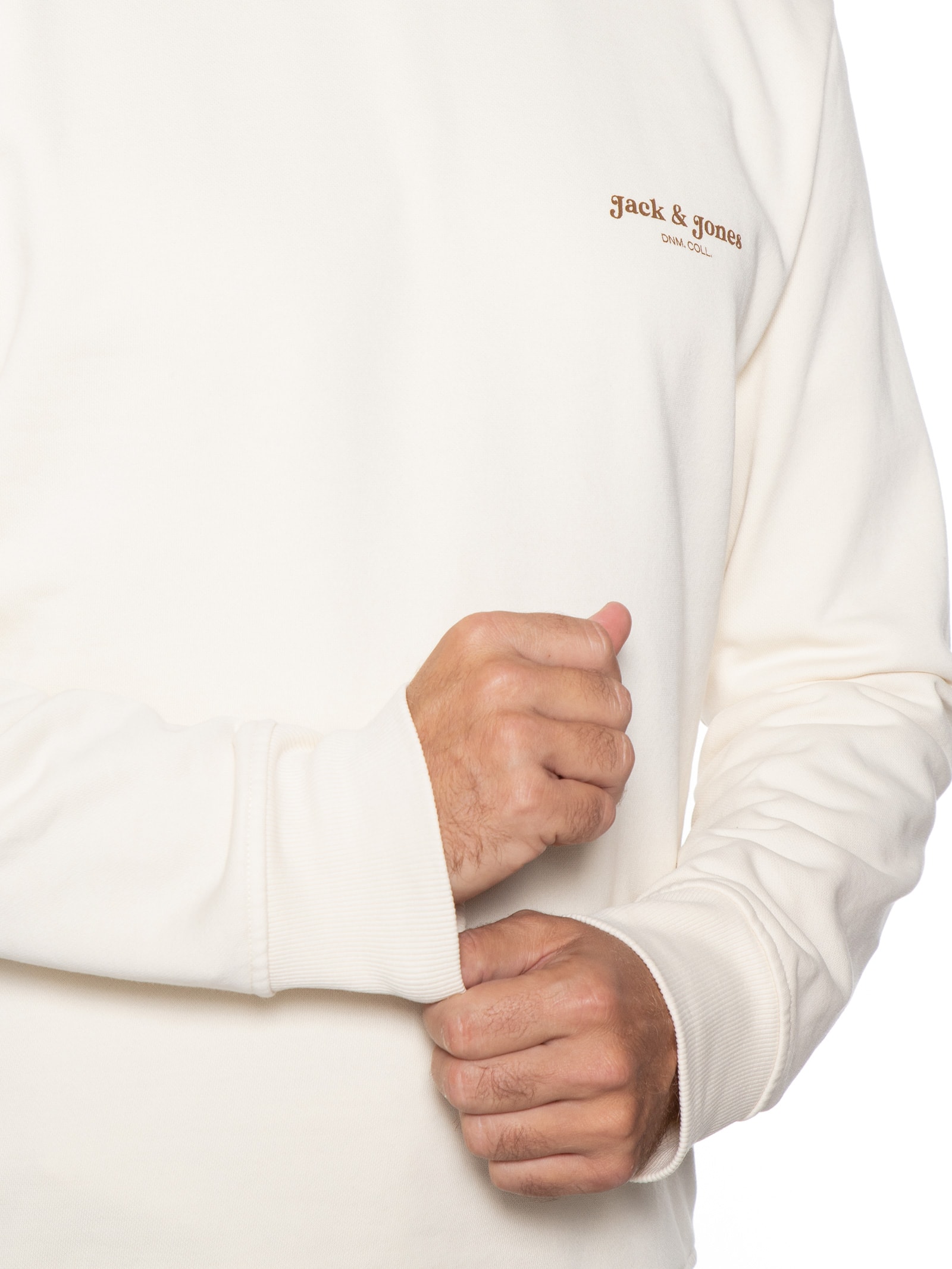 Moletom Masculino Gola Careca Estampa Logo Branco Jack & Jones