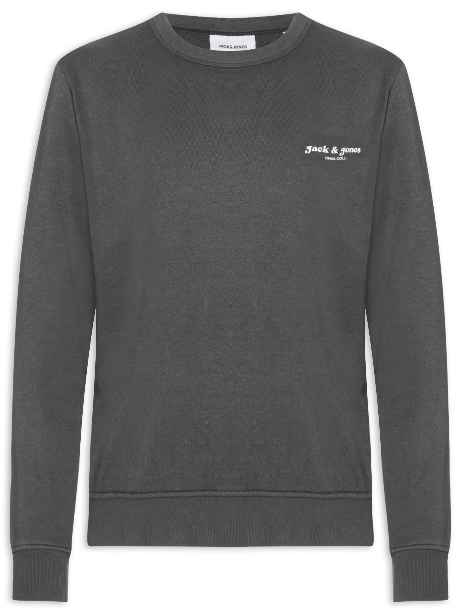 Moletom Masculino Gola Careca Estampa Logo Preto Jack & Jones