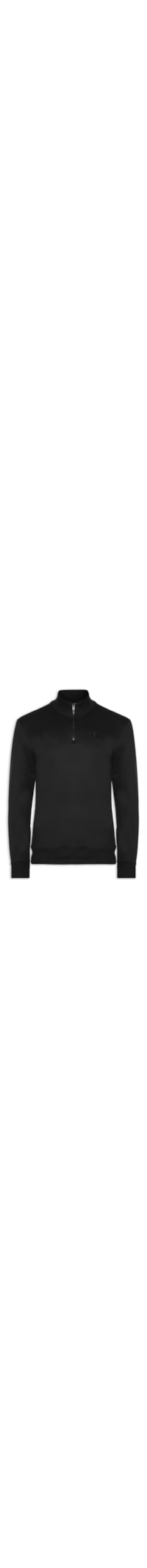 Moletom Masculino Meio Zíper CK Bordado - Preto