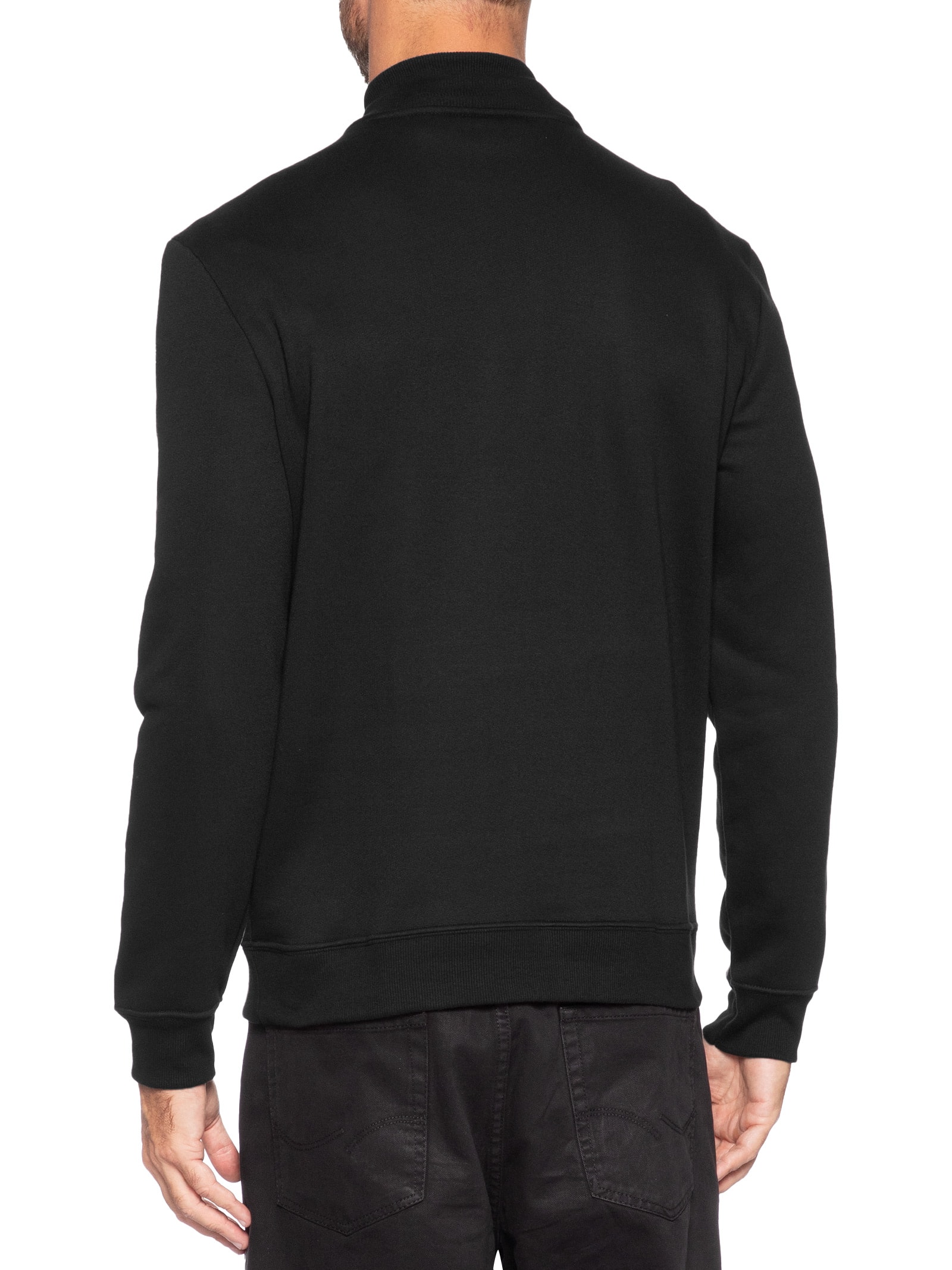 Moletom Masculino Meio Zíper CK Bordado – Preto Calvin Klein Jeans