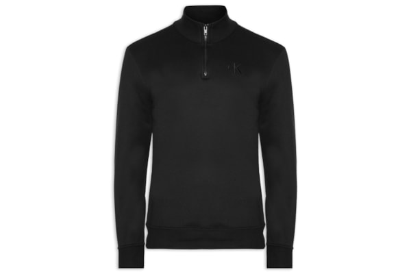 Moletom Masculino Meio Zíper CK Bordado – Preto
